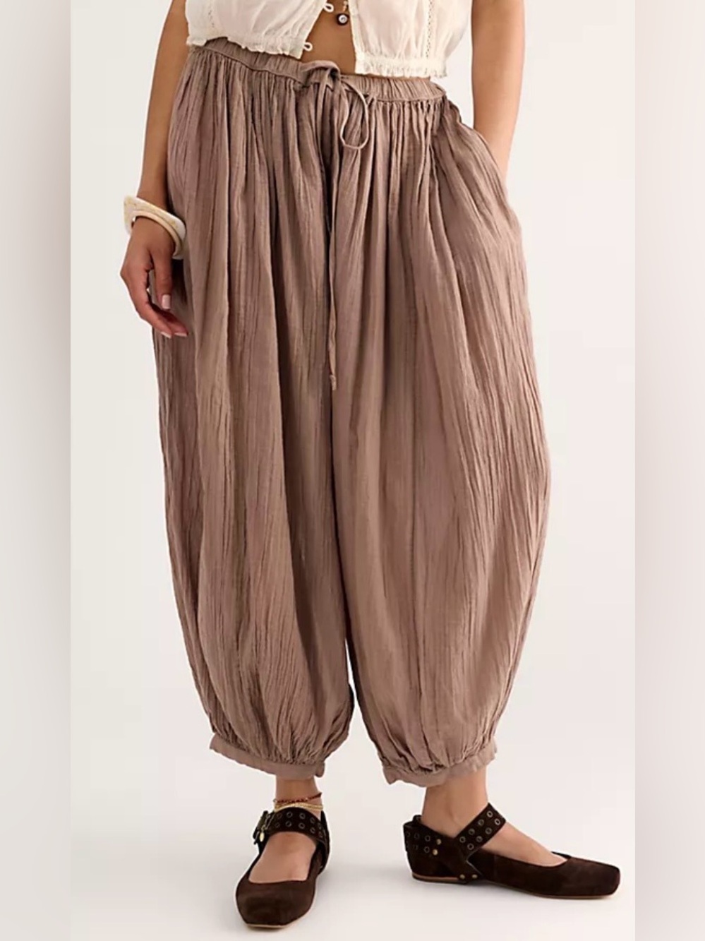 Free People Free-est Playa Party Balloon pants in cocoa